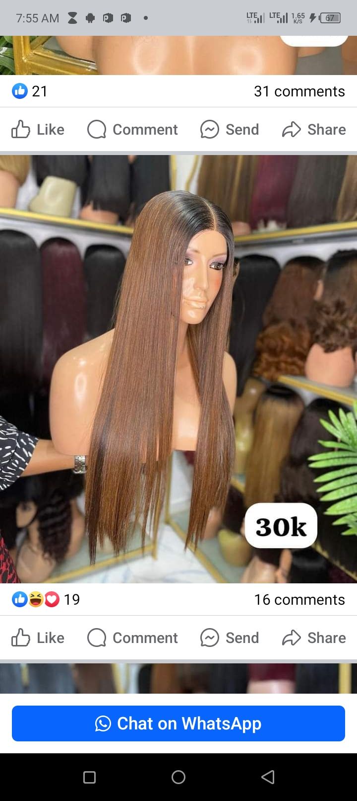 Human hair wigs for sale at ikorodu