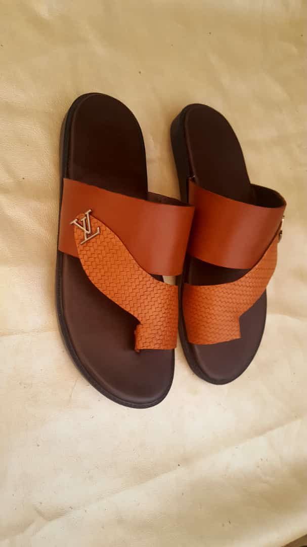 Handmade palm slippers for sale at ikorodu