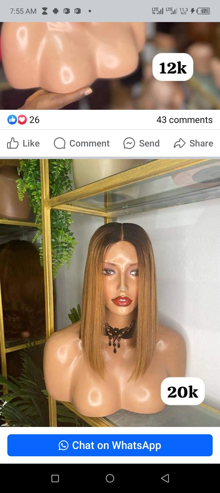 Human hair wigs for sale at ikorodu