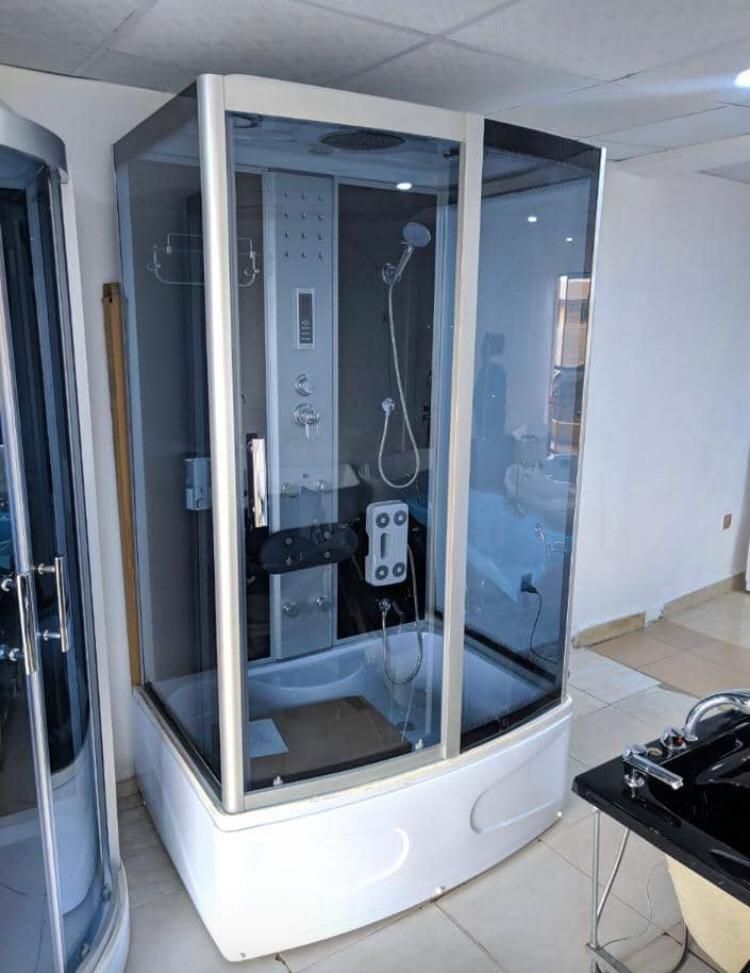 White cubicle bathroom