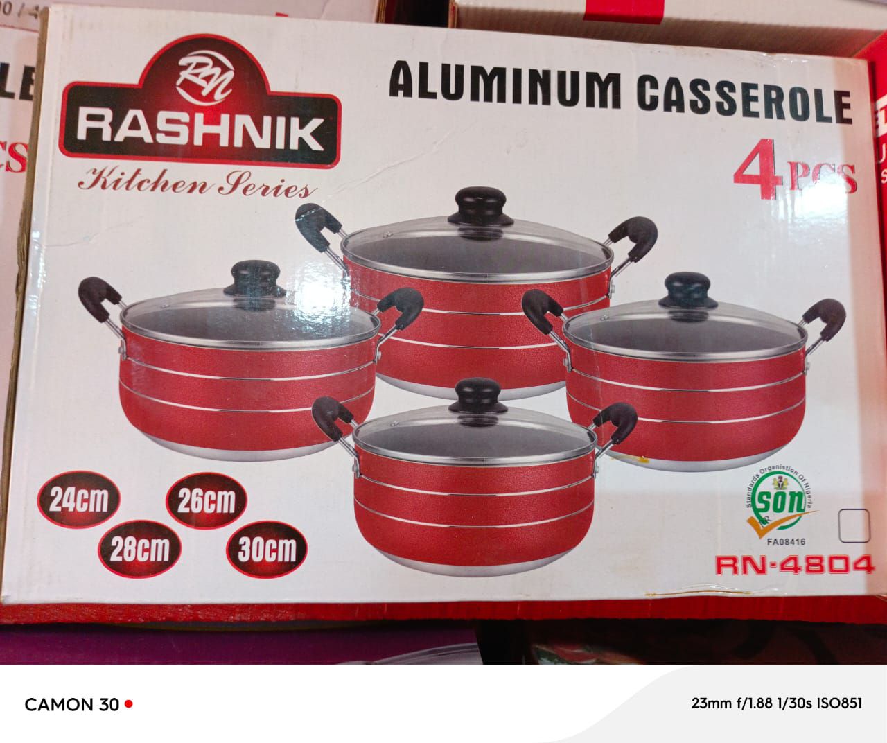 Households and kitchen utensils, eg aluminum pots, iron, cookware