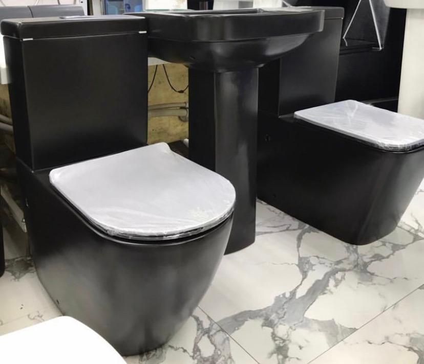 Matte Black WC With Elegant Gold Line -Orile Coker