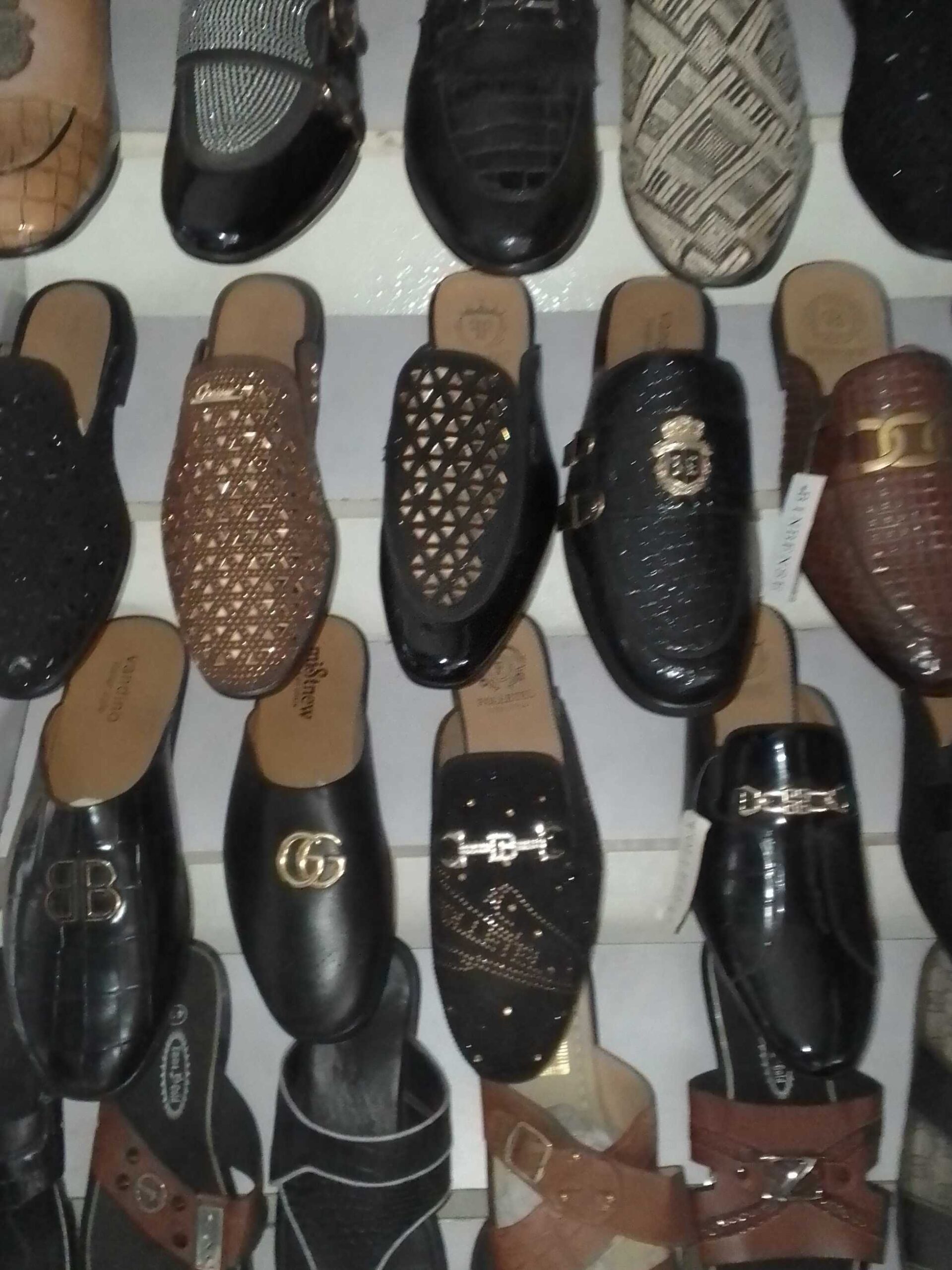 Lawyer wig and grown, men shoe , and palm