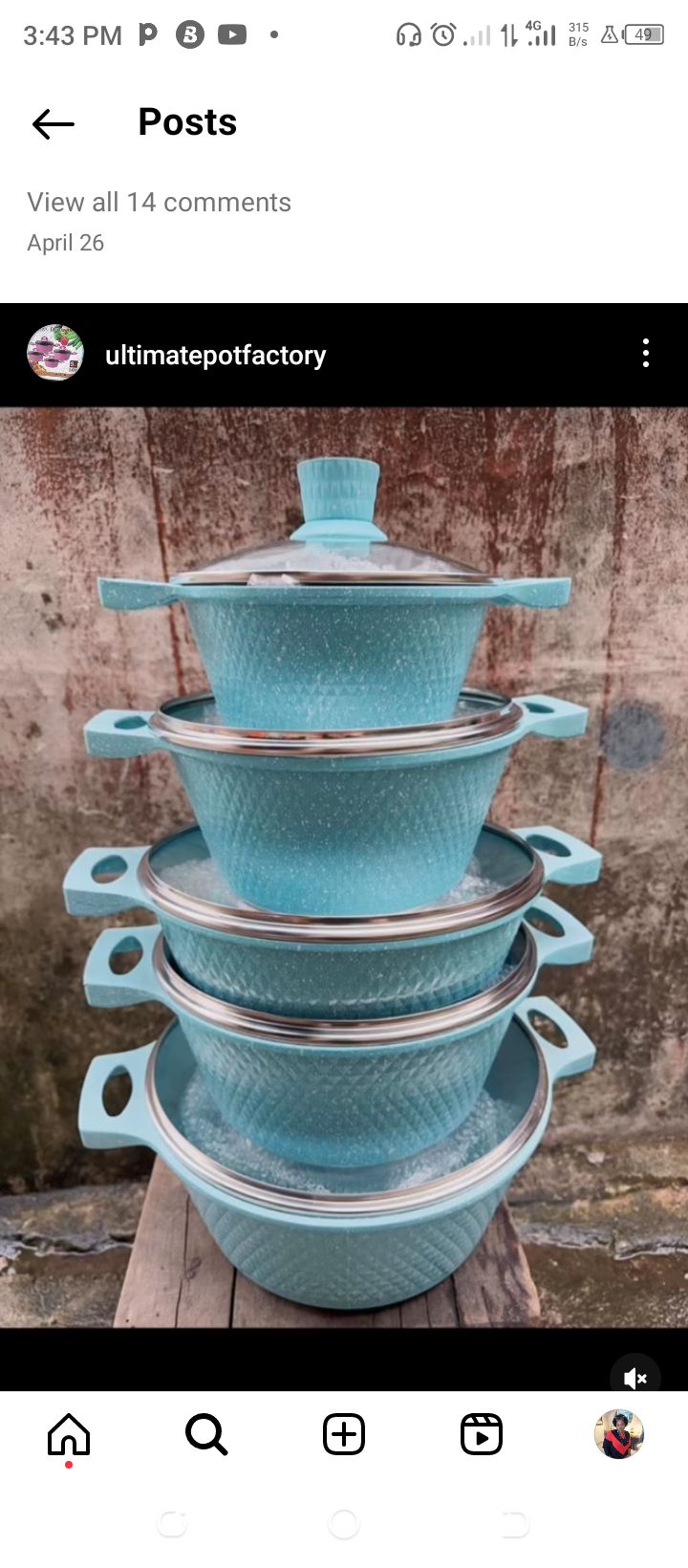 Households and kitchen utensils, eg aluminum pots, iron, cookware
