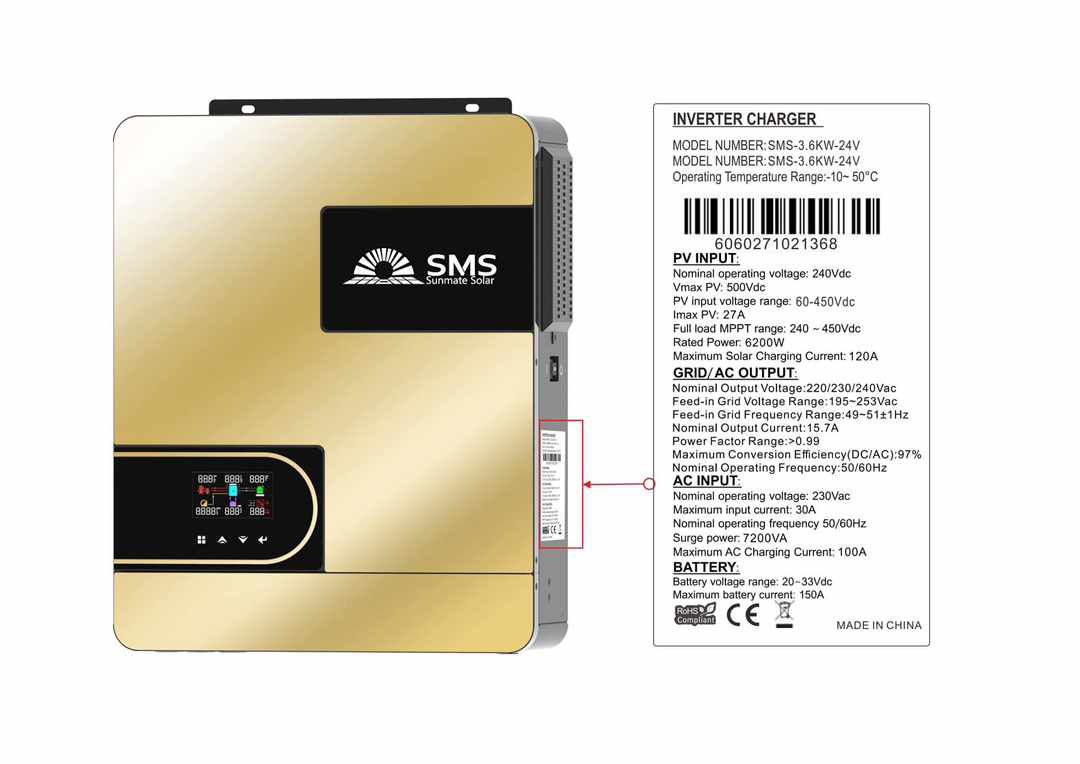 3.6kva SMS hybrid inverter
